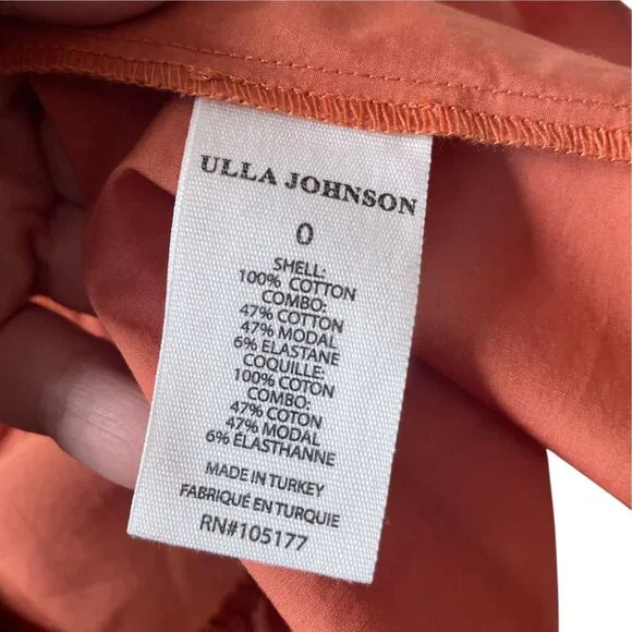 Ulla Johnson Orange Rust Ruffle Dress SZ 0 Spring - Picture 5 of 12